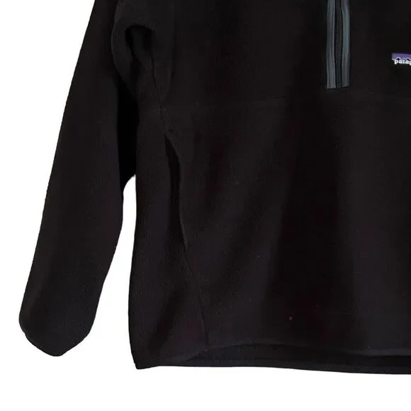 Patagonia Men's Synchilla Marsupial Pullover 1/2 Zip Black Fleece Sweater M - Picture 3 of 15